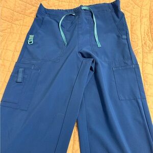 Royal blue Scrub Pants with Teal Accents